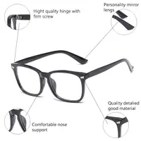 Lunettes bloquant la lumière bleue, lunettes Nerd carrées, cadre anti-rayons bleus, lunettes de jeu d'ordinateur 3