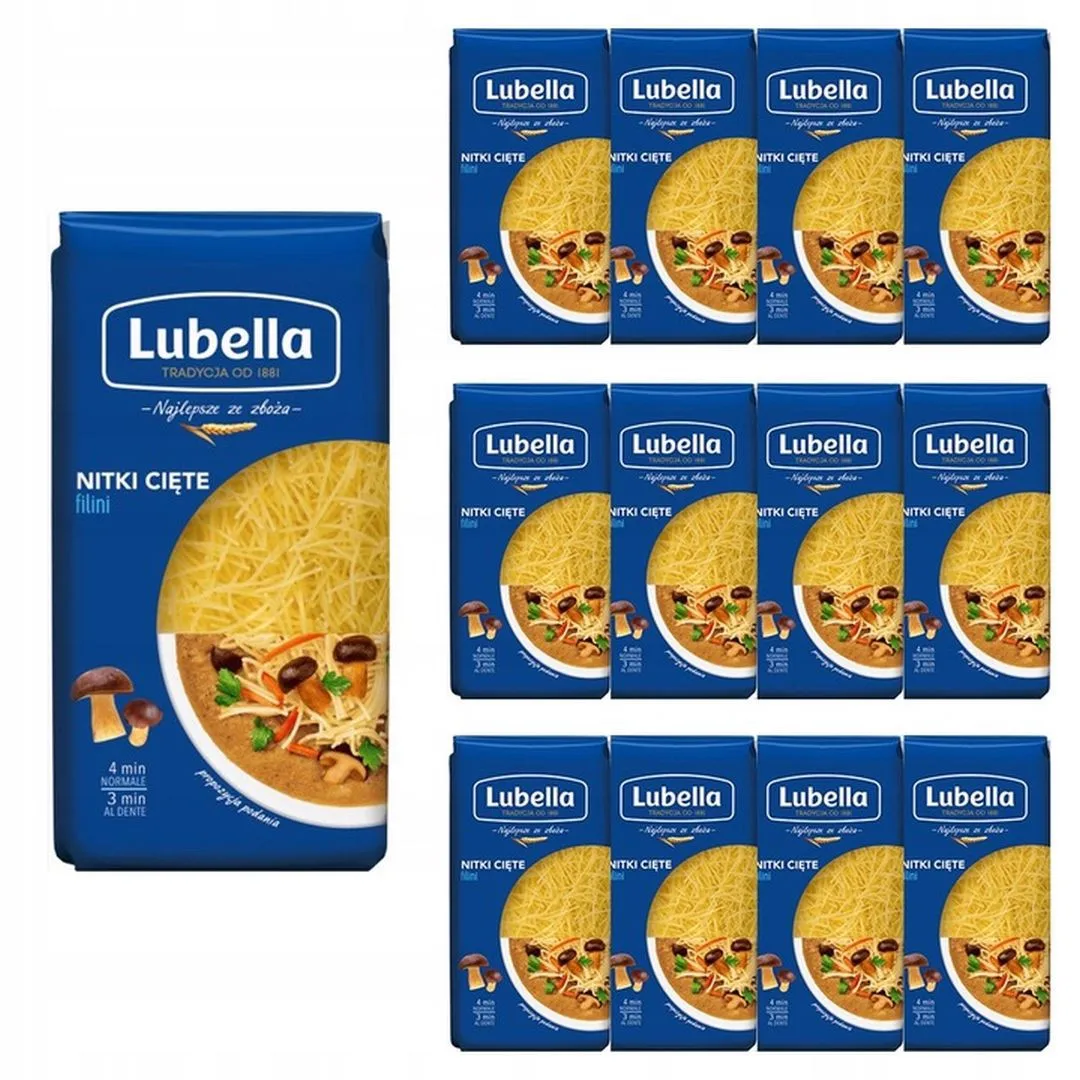 Lubella makaron nitka cięta 400g x 12 sztuk z Polski za $13.03 / ~54zł