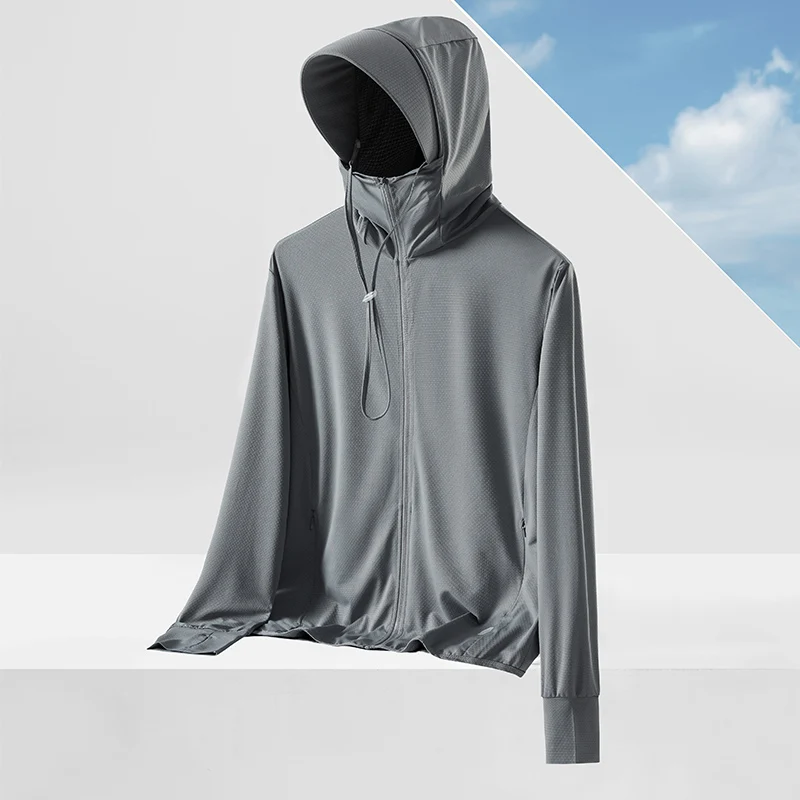 Sun Protection Clothing Men's Women's 2024 Summer Thin Breathable Hooded Coat Casual Outdoor Fishing Clothing Skin Windbreaker