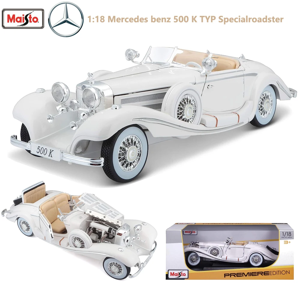 

Модель автомобиля Maisto Mercedes Benz 1936 K, модель специализированного автомобиля 1:18, Коллекционная модель, подарок для взрослых и детей