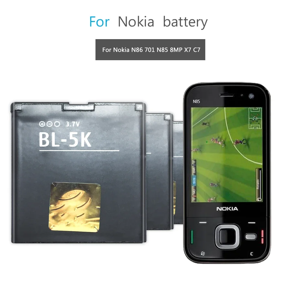 Batteria Del Telefono Cellulare Per Nokia N85 N86 N87 8Mp 701 X7 00 C7 00 Bl5K Bl-5K 1300Mah