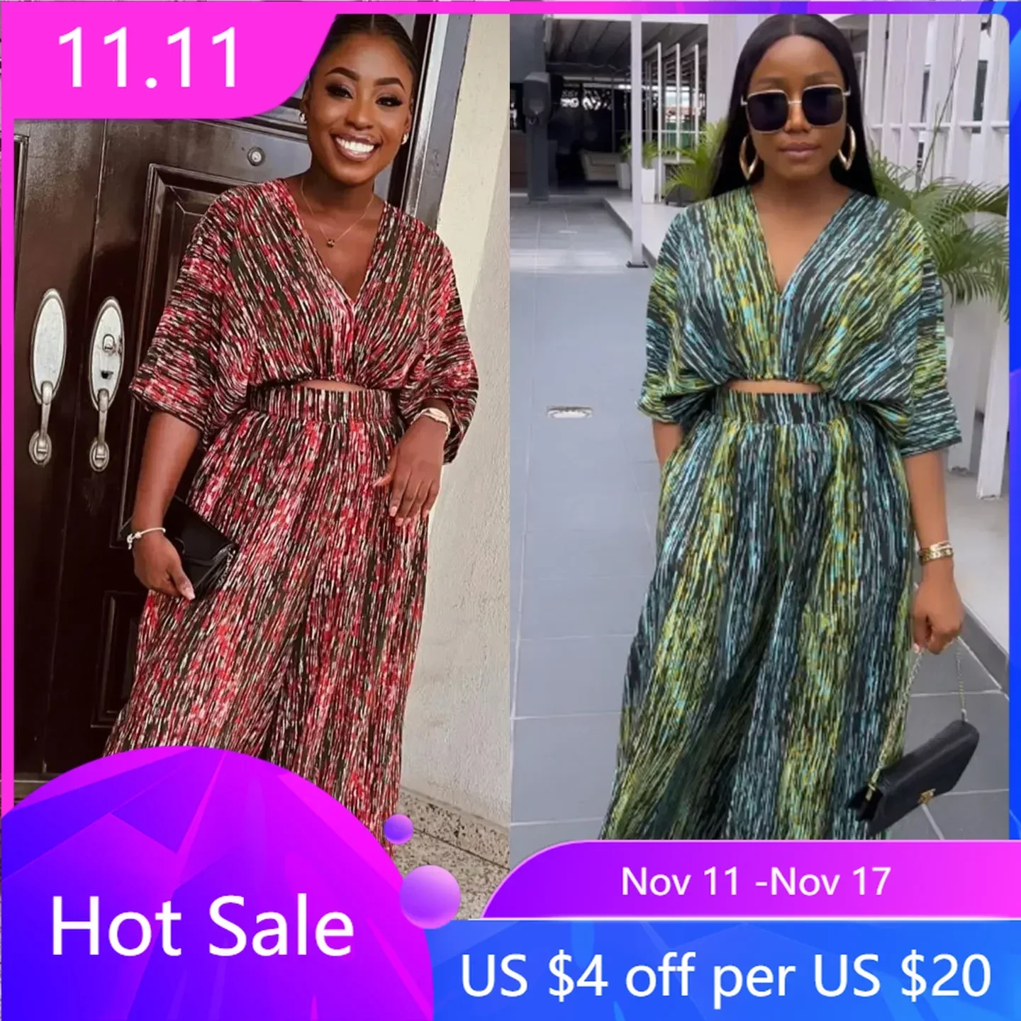

Boho Wide Leg Pants Outfit Sexy Women Two Pieces Elegant Floral Print Loose Matching Set Top+Pants