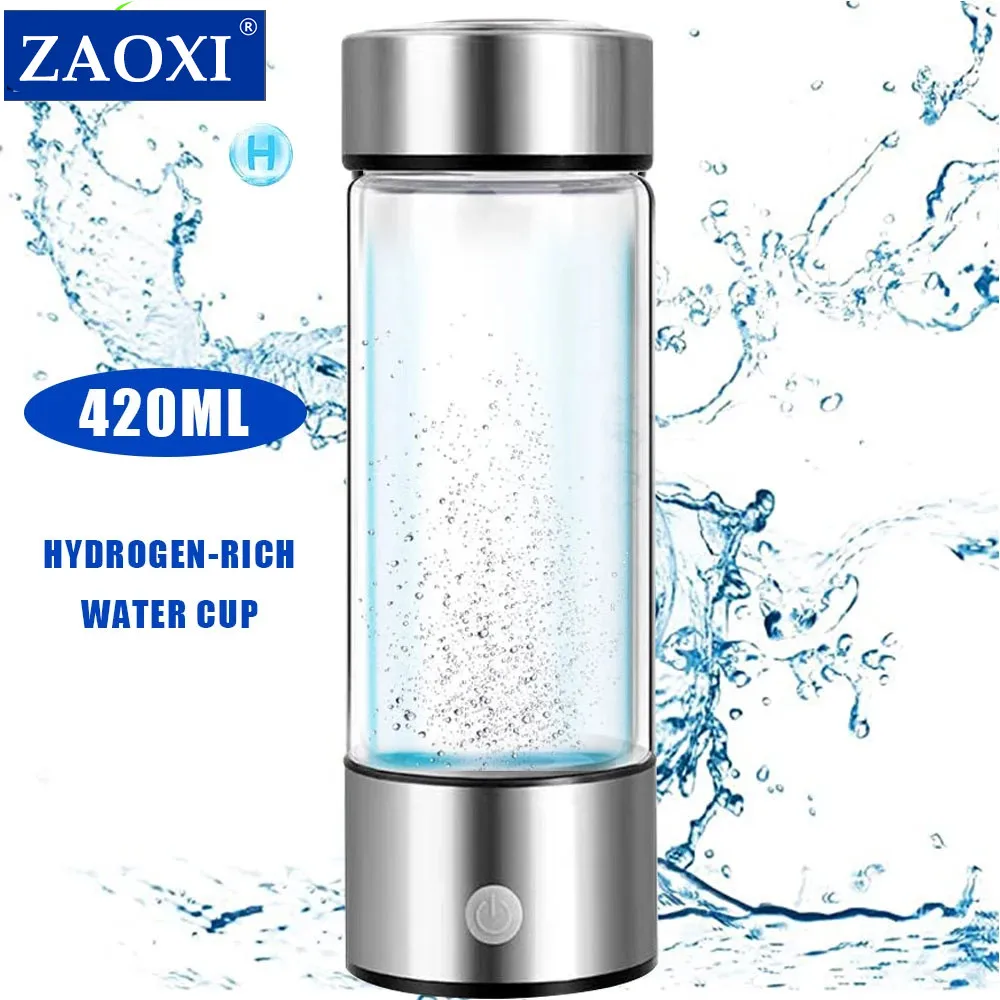 

ZAOXI 420ML Portable Water Ionizer Bottle Rechargeable Negative Ion Water Cup Hydrogens-rich Water Generator Alkaline USB