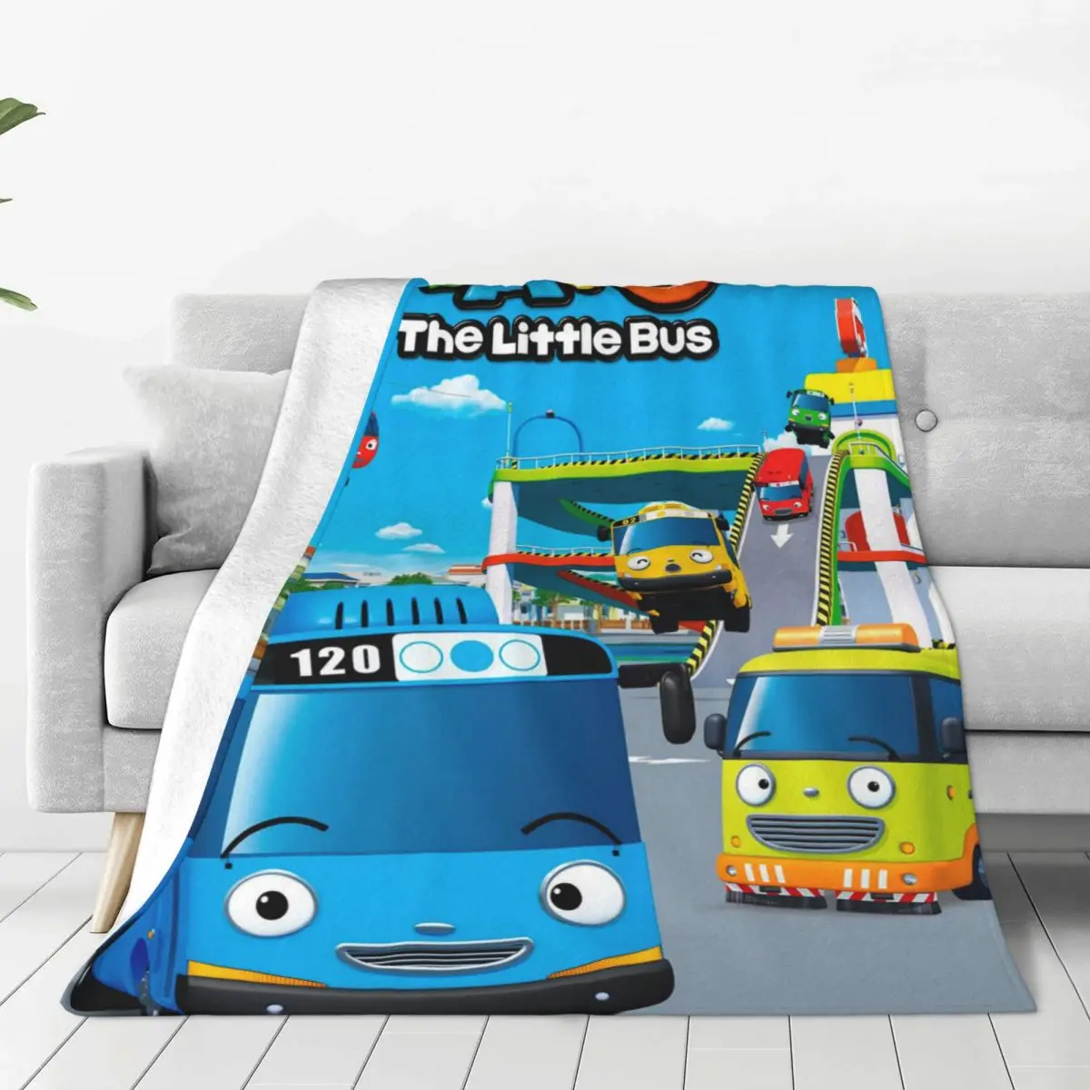 

Tayo The Little Bus Anime Blanket cartoon cute kids Novelty Plush Novelty Warm Throw Blanket for Bed Sofa Textile Decor