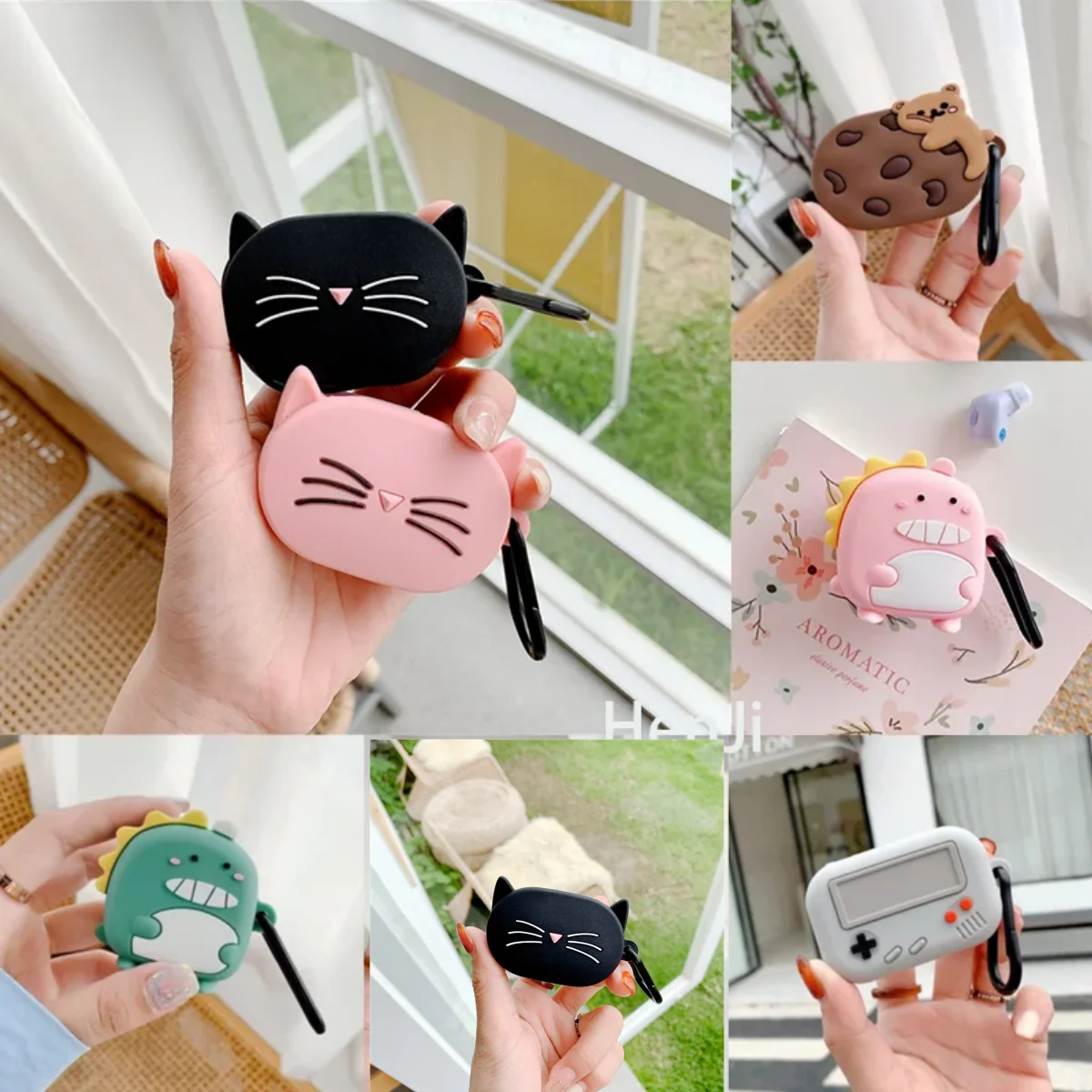 

Cartoon Earphone Case with Hook for Xiaomi MI Redmi AirDots Headphones Cover TWS Bluetooth Earphone Wireless Charging Box Bags