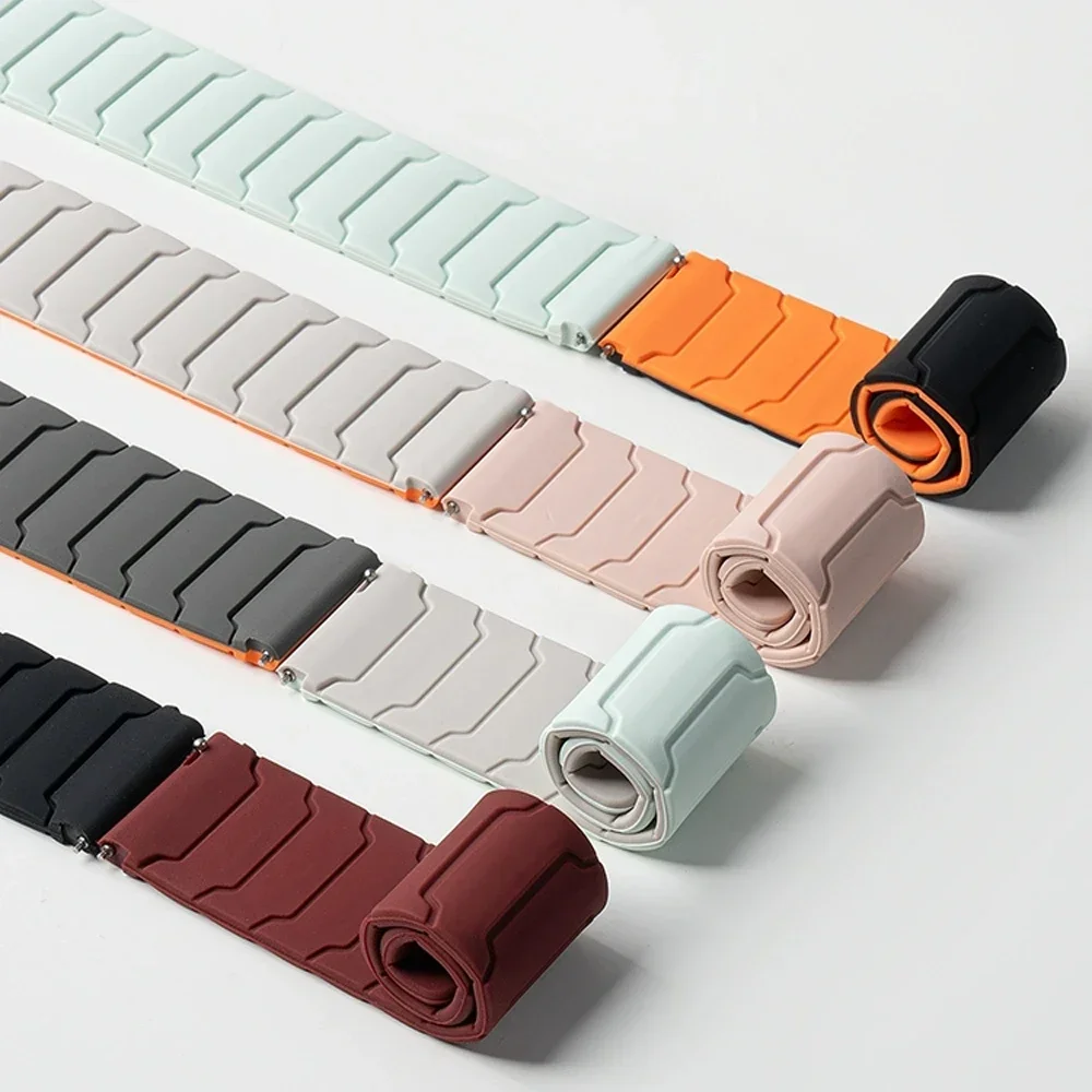 Silicone Magnetic Loop Strap, 20mm/22mm, Soft and Durable Bracelet Replacement Band