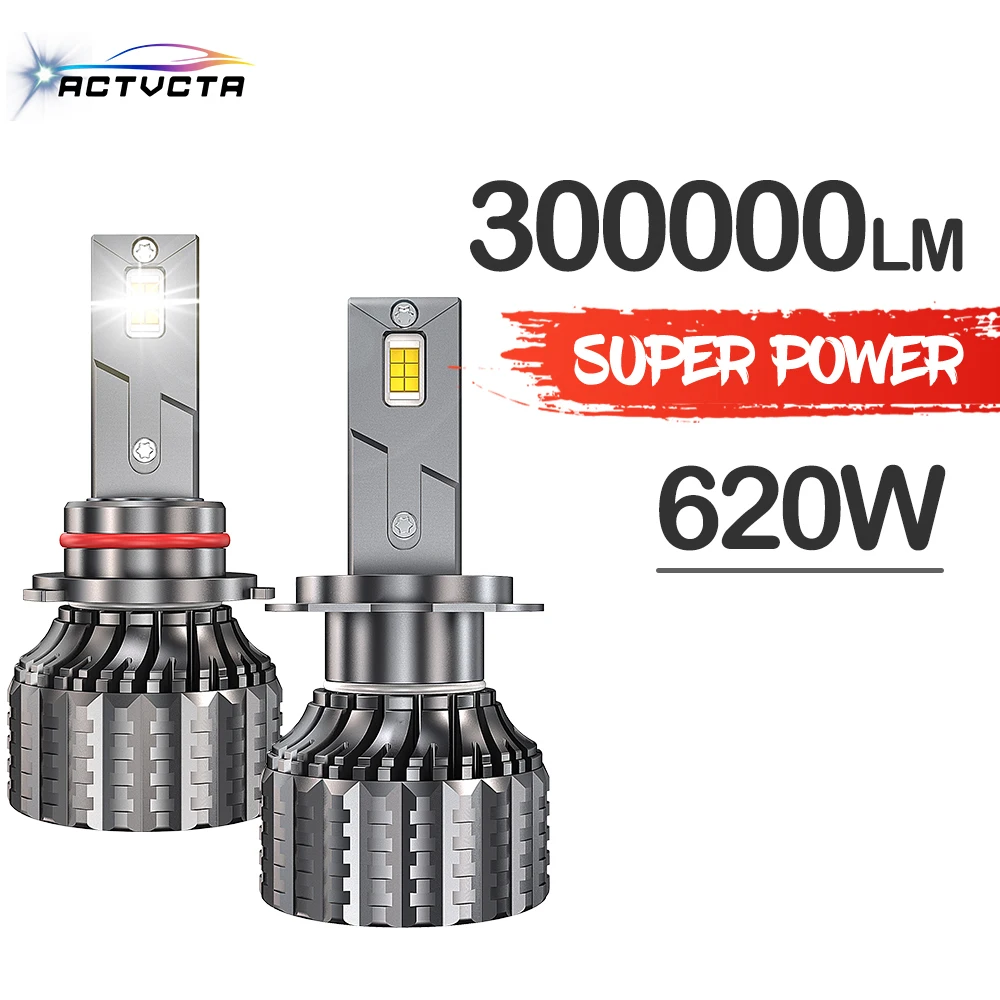 

ACTVTCA 300000LM H7 H4 H11 LED Headlight 620W High Power H1 H3 H8 H9 9005 9006 9012 880 881 Turbo Lamp 6000K White Car Light