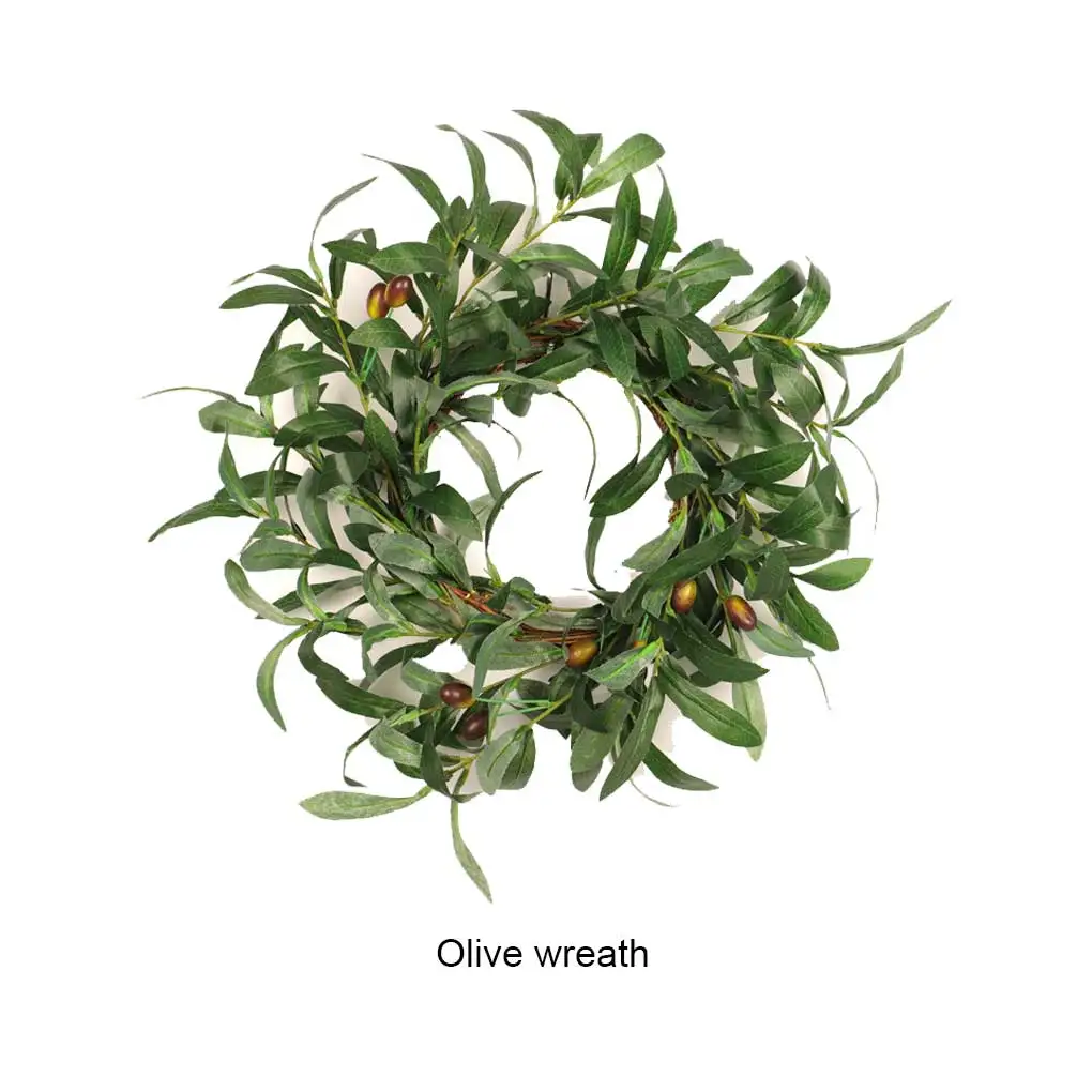 

Искусственный венок с оливковыми листьями, декоративное украшение на День Благодарения