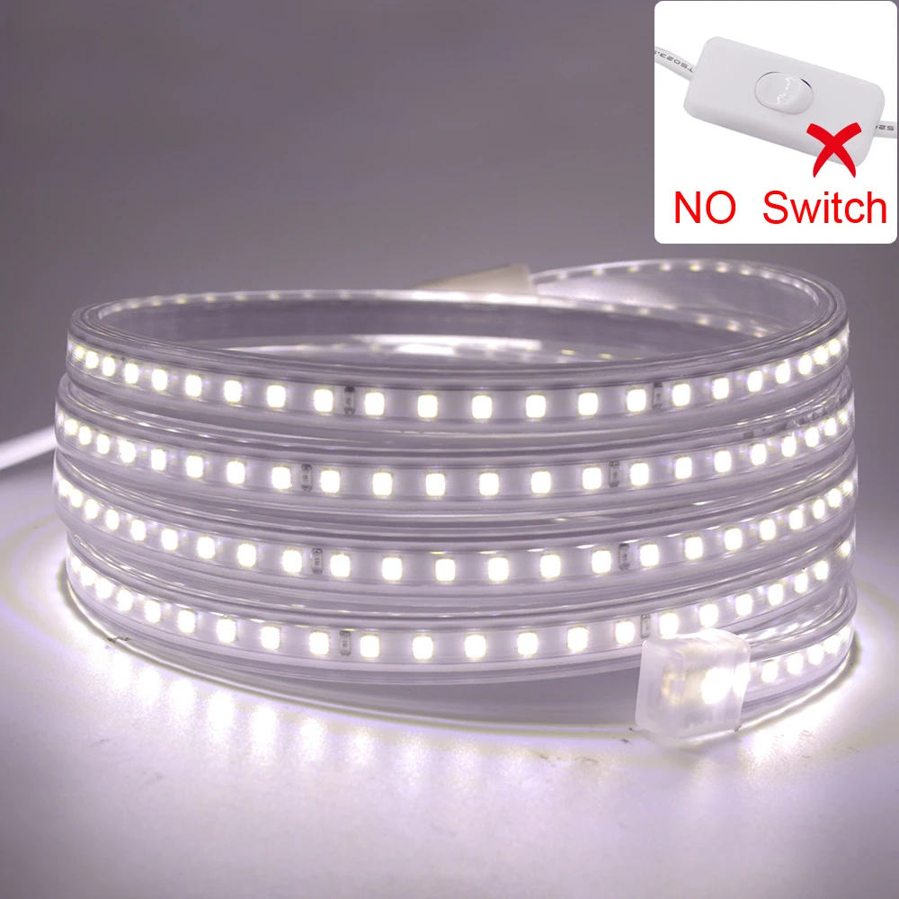 Outdoor Waterproof 2835SMD Bande LED Strip ruban led 220v 110v lights for  bedroom garden 120LEDS /M Kitchen Under Cabinet Lamp - AliExpress