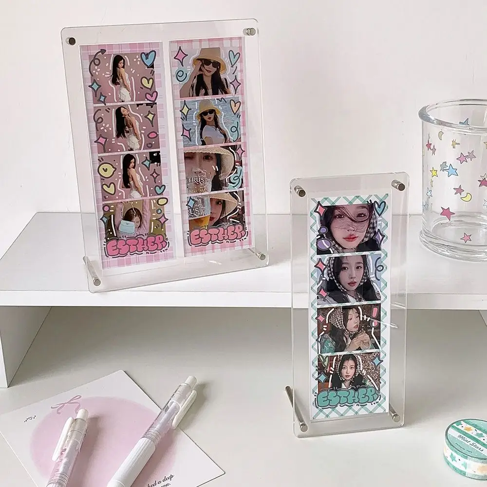고품질 아크릴 포토카드 스탠드 투명 DIY 프레임 사진 보호대 홀더 K팝 포토카드 프레임 라이프 포컷