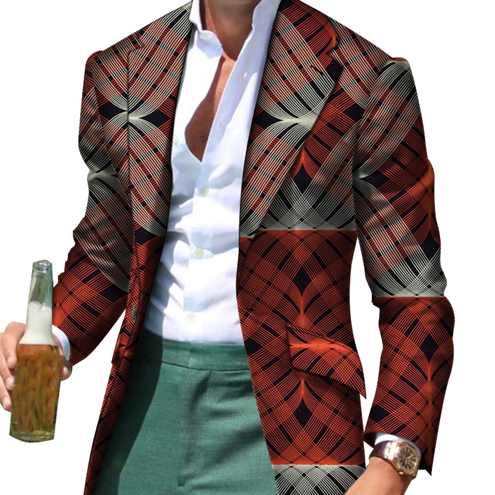 African Men Clothes Smart Causal Slim Fit Fancy Suit Blazer Jackets Formal Coat Business Dashiki Party Wedding WYN530