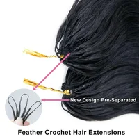 Smilegirl Cheveux Humains Ondulés Crochetés Miracle Knots pour Tresses Bohèmes, Extensions de Cheveux Humains Bruts 100% Naturels, Cheveux Humains au Crochet Effet Plume 5