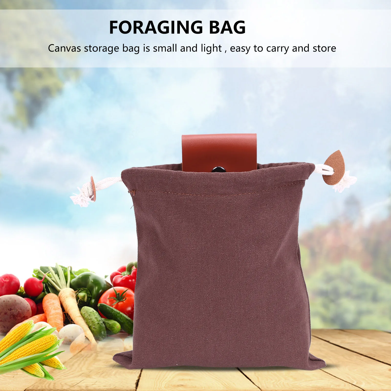 PU Leather Foraging Bag for Camping Hiking Outdoor