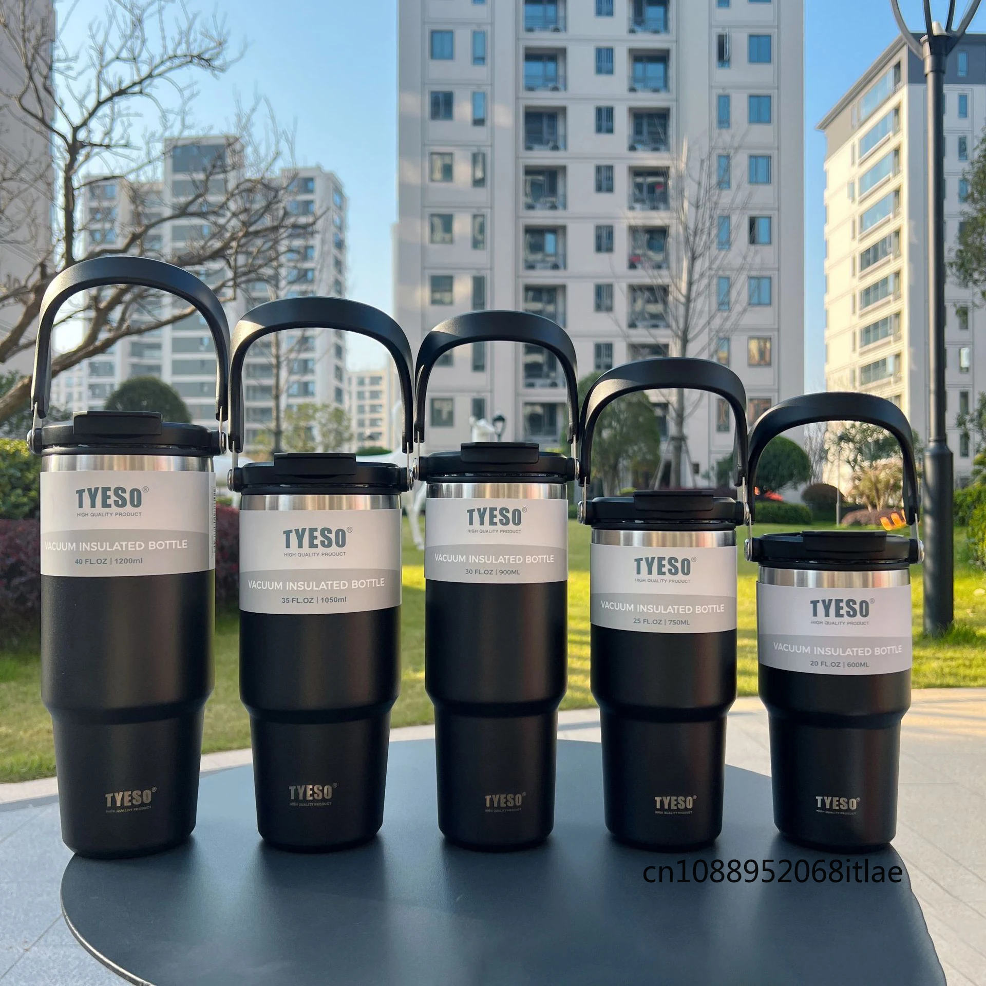 Tyeso Thermo Bottle with Straw Stainless Steel Car Thermal Cup Spors Water Bottles Keep Cold and Heat Thermal Mug Insulated Cup
