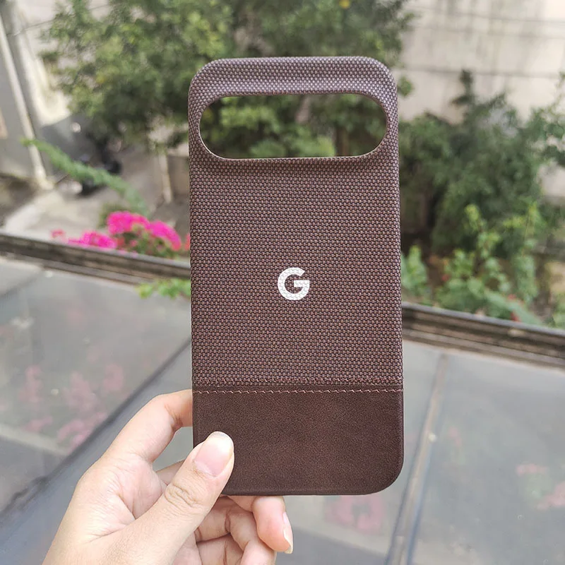 Luxury Fabric Leather Phone Case - Frameless Color Contrast Shockproof Hard Cover