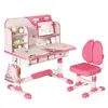 2Pcs/Set Kids Study Desk Chair Set, Height Adjustable Children School Study Table Chair Set with Astronaut Pattern Desk Chair 2