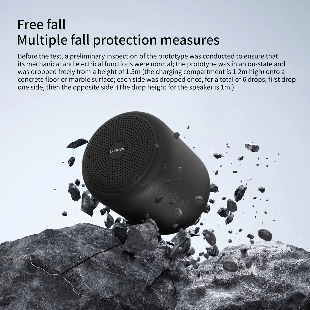 레노버 1200mAh 배터리 컴팩트 서브우퍼, IPX4 방수 360 ° 서라운드 사운드, 휴대용 블루투스 5.4 스피커 (야외 및 가정용)