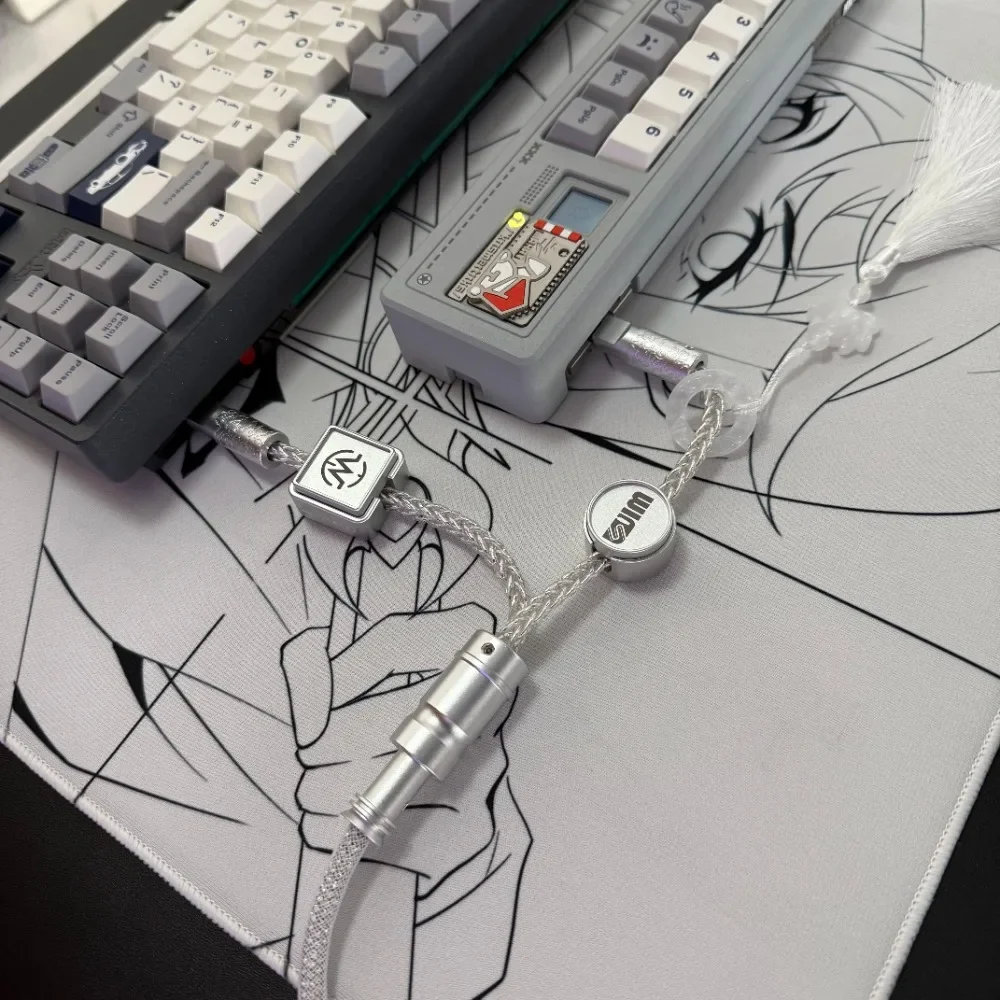 WinShop 8K対応二股ケーブル 白 Winshop magnetic axis keyboard air plug cable double head