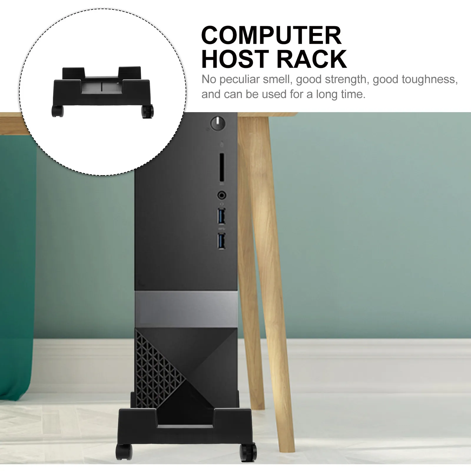 바퀴가 달린 모바일 컴퓨터 타워 스탠드 플라스틱 CPU 홀더 스탠드 이동식 컴퓨터 메인프레임 브래킷 브레이크가 있는 데스크탑 PC 홀더