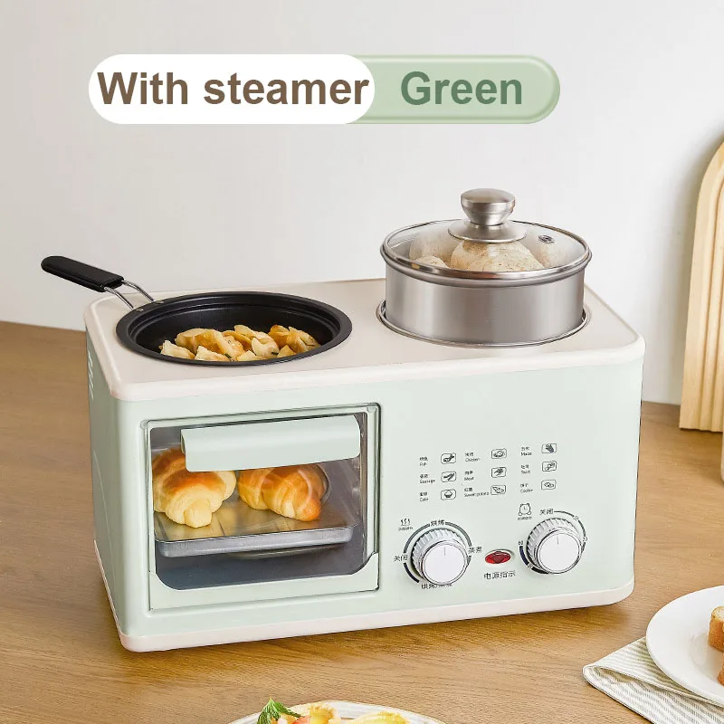 With steamer Green