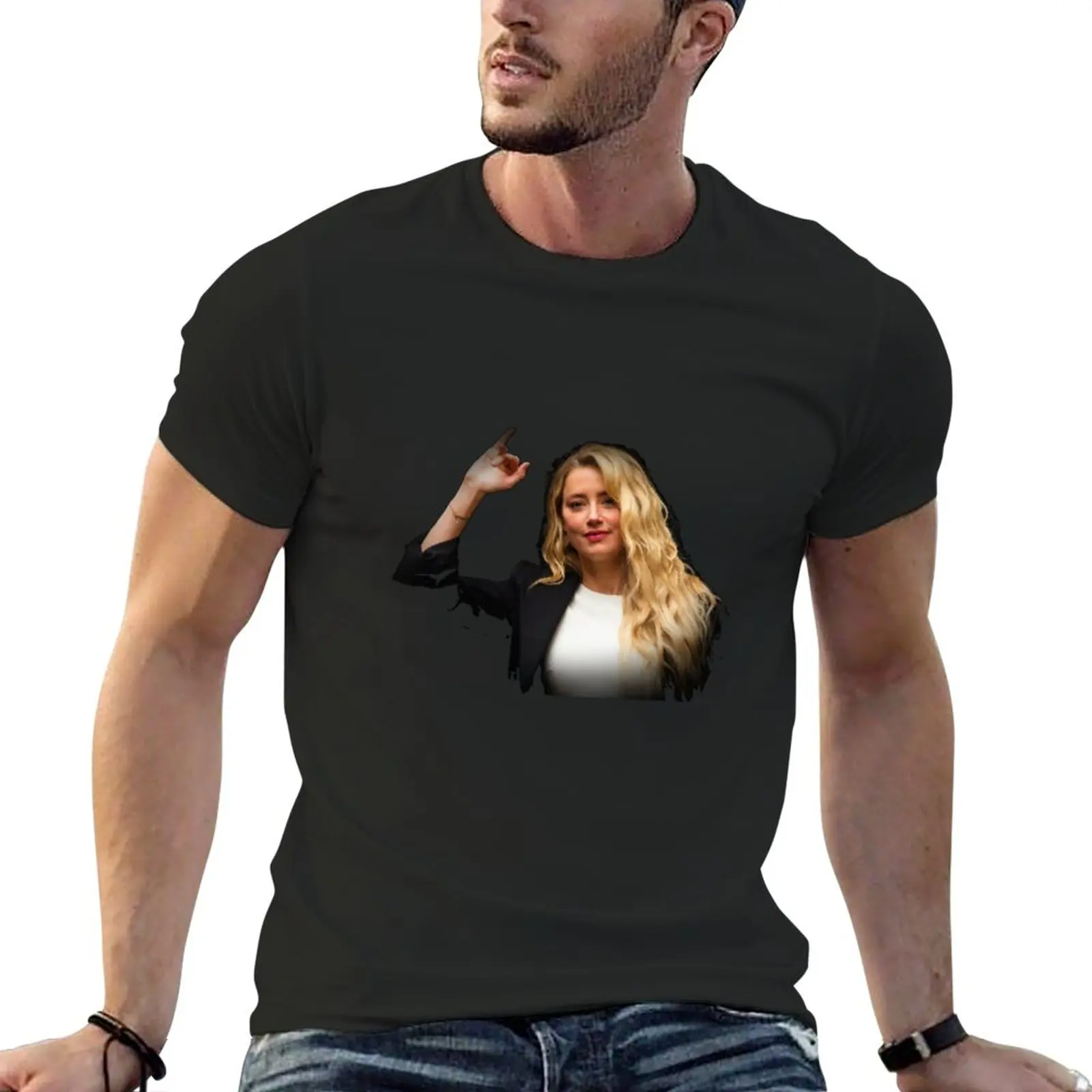 

Amber Heard T-Shirt summer top heavyweights sublime tops men graphic t shirts