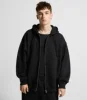 600GSM 95% Cotton Solid Retro Oversize Hoodie Unisex Winter Warm Zipper Up Open-Up Hoodies Vintage Classic Streetwear Loose Coat 1