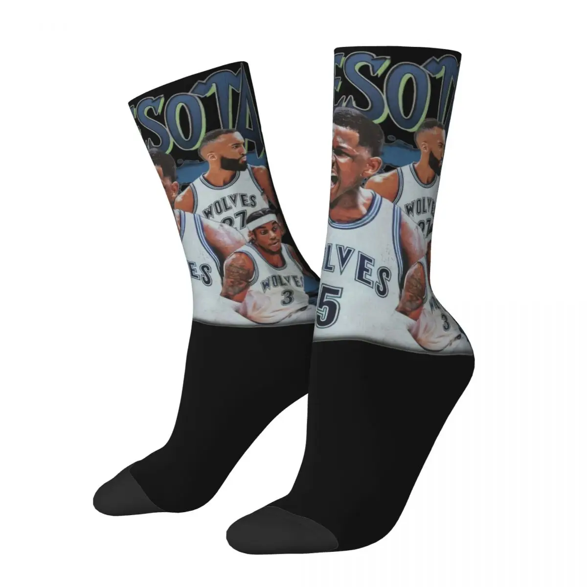 

Retro Anthony Edwards Bootleg 90s Socks Warm Casual Basketball Ant-Man Socks Harajuku Accessories Middle TubeSock Best Gift Idea