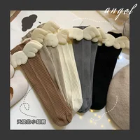 Baby Girls Knee High Socks Long Kids Soft Cotton Angel Wings Princess Children Sock Ruffle Leg Warmers Cute Girl Socks For 0-8 Y 4
