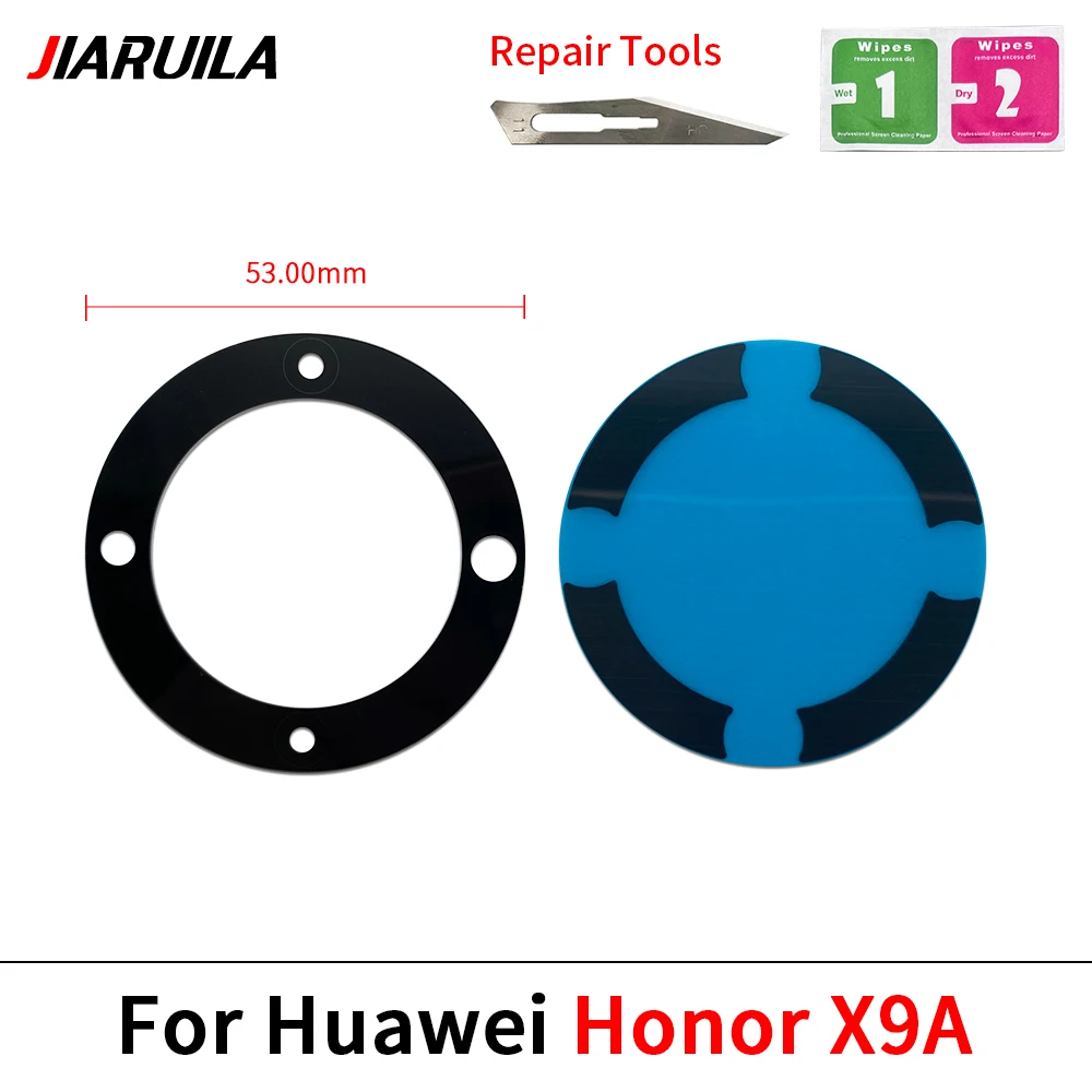 화웨이 아너 X5 플러스 X6S X6A X7A X8 4G X9 5G X9A X9B용 후면 카메라 렌즈 유리 커버(스티커 접착식 수리용) 10개