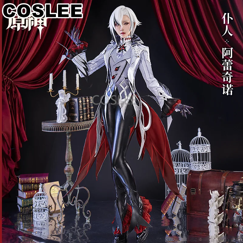 

COSLEE Arlecchino Genshin Impact Cosplay Costume The Knave Fashion Swallowtail Uniform Women Game Suit Halloween Party Outfit