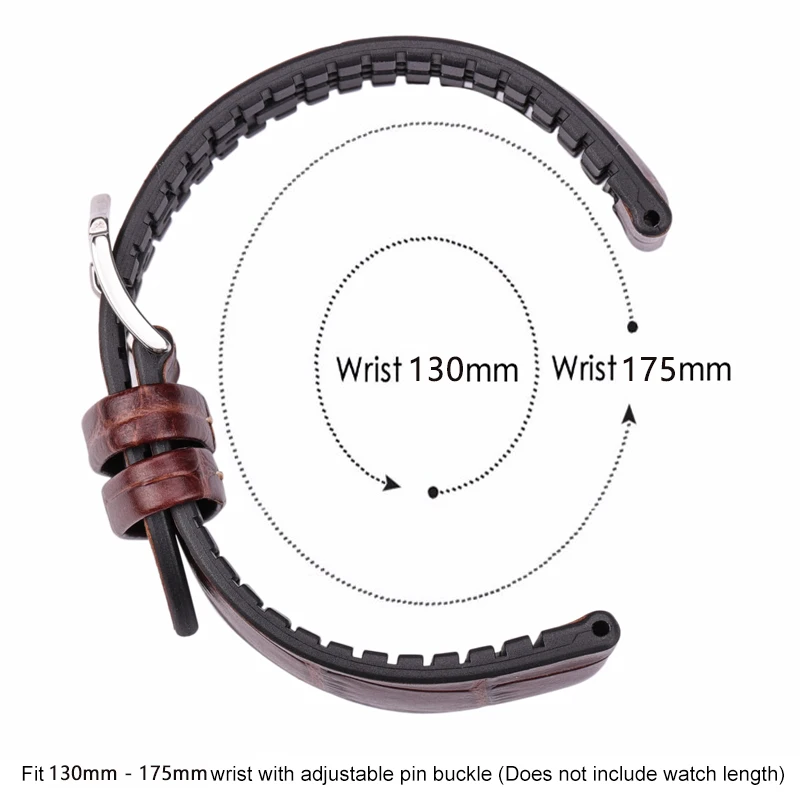 Premium Genuine Leather Waterproof Watch Band - Breathable Strap in 10 Vibrant Colors