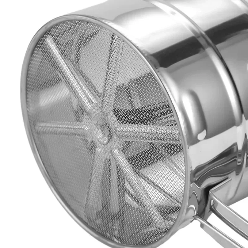 Flour Sifter Fine Mesh Strainer Mesh Strainer Powder Sieve Baking Tools Stainless Steel Ultrafine Sugar Flour Sieve Fine Mesh Sifter Handle Household Noodle Dessert