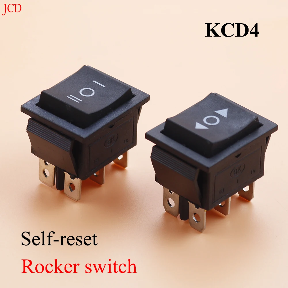 1 piece  KCD4 Black Rocker Switch Power Switch ON-OFF-ON 3 Position 6 Pins The arrow is reset 16A 250VAC/ 20A 125VAC