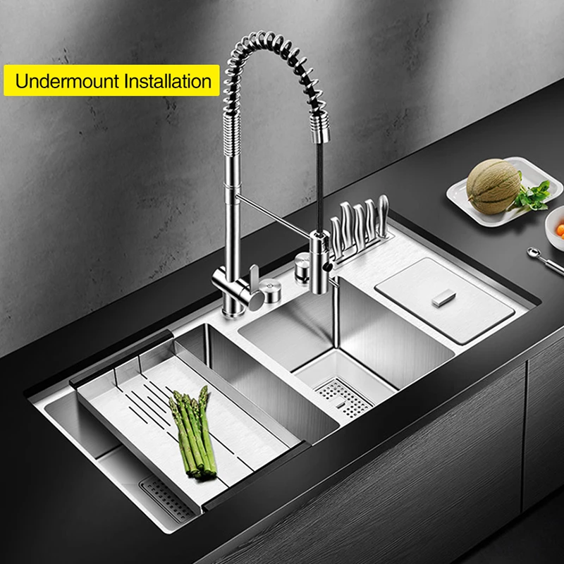 Doirteal Unterbau-Barspüle Mit Glasreiniger – 58,4 Cm Edelstahl-Spüle In Gunmetal Schwarz Für Küche & Bar