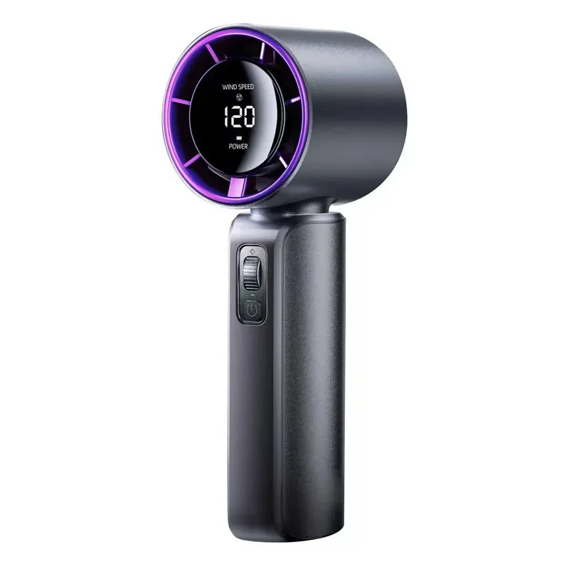 New Handheld Fan Usb Mini Portable Charging High Speed Turbo Fan Desktop Digital Display Strong Wind Force Small Electric Fan