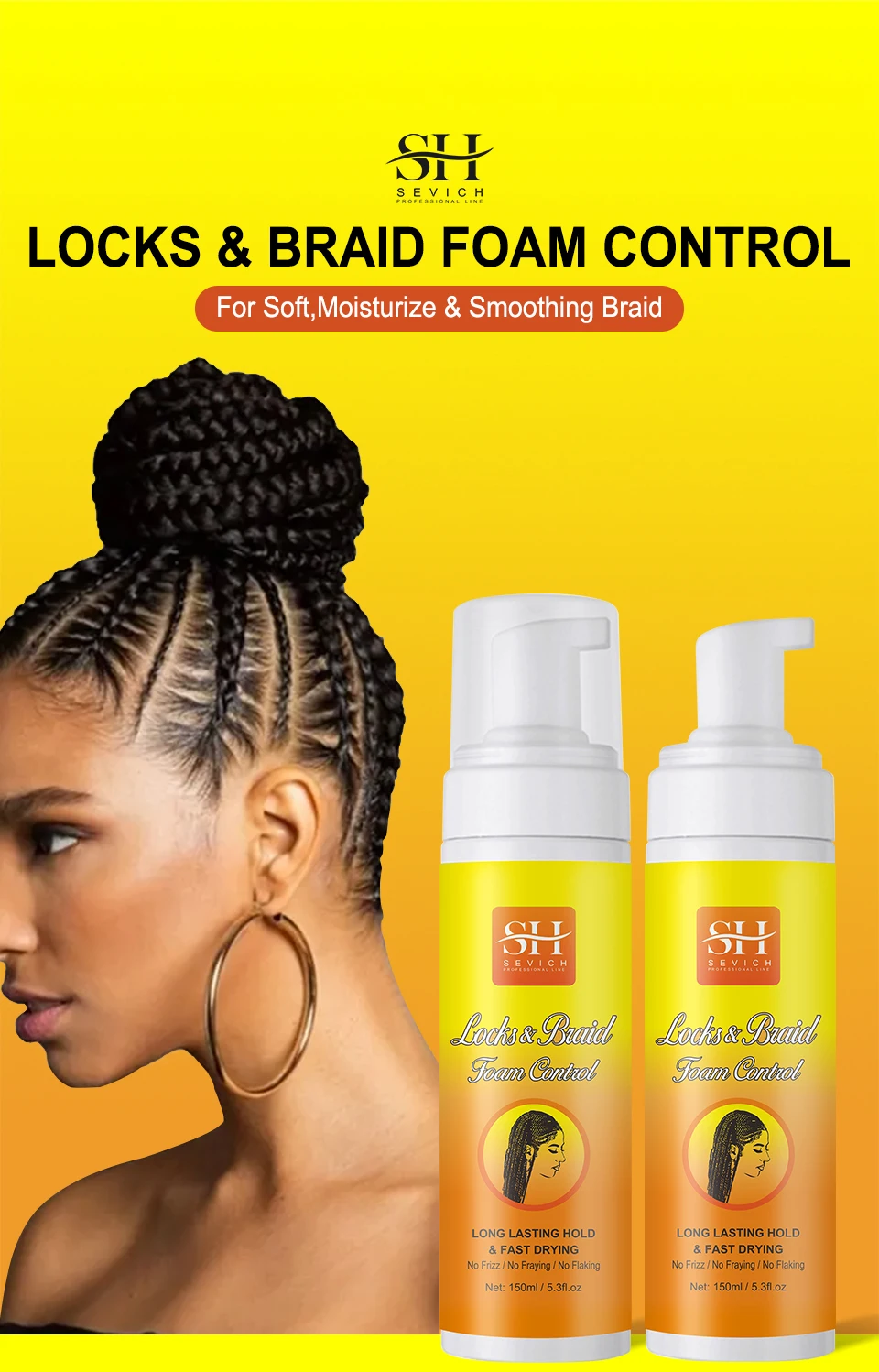 Description Picture 2 of itemAnti Break Hair Styling Braiding Gel Edges Control Hair Shaping Cream Anti Hair Loss Braid Wax Hair Growth Oil Sevich Hair Care