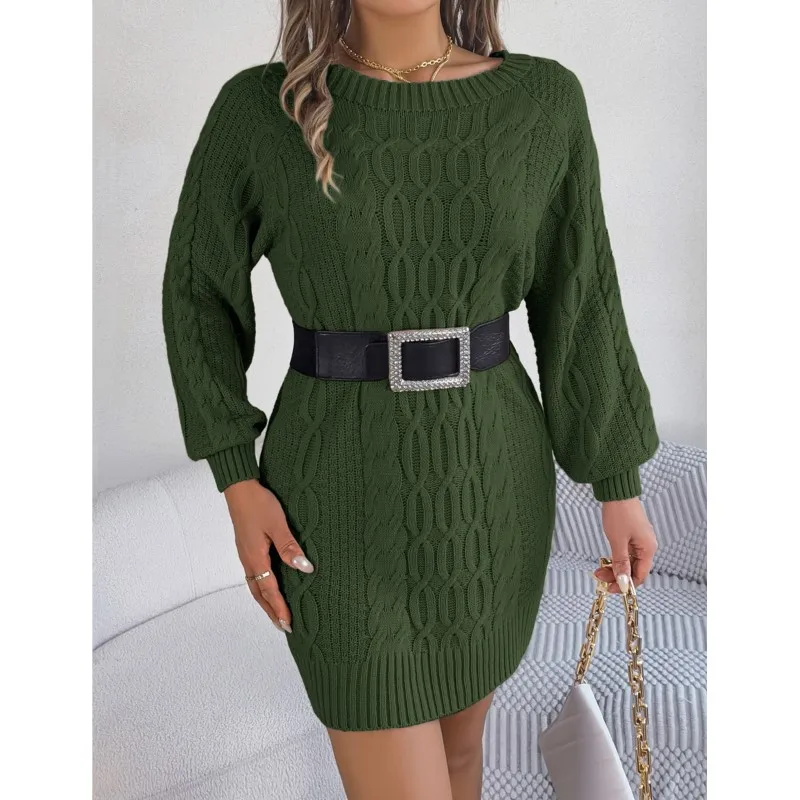 

2023 Solid Color Pullover Sweater For Women Fashion Long Sleeve O-Neck Warm Elegant Party Knit Fashion Winter Tops