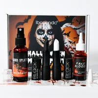 Halloween Fake Blood Makeup Kit Halloween Tattoo Stickers Wound Tattoo Stickers black lipstick white lipstick Halloween Makeup 1