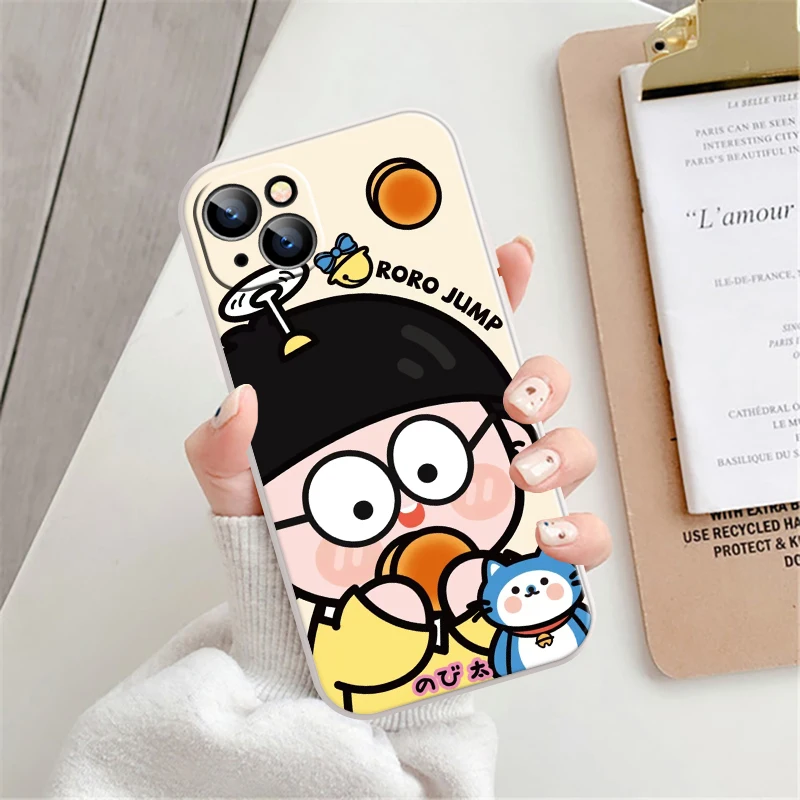 Cute Doraemon Couple Phone Case For iPhone 11 13 Pro MAX XS XR X 12 Mini 7 8 Plus 6S 6 Soft Silicone Shockproof Back Cover Funda iphone 11 Pro Max  case