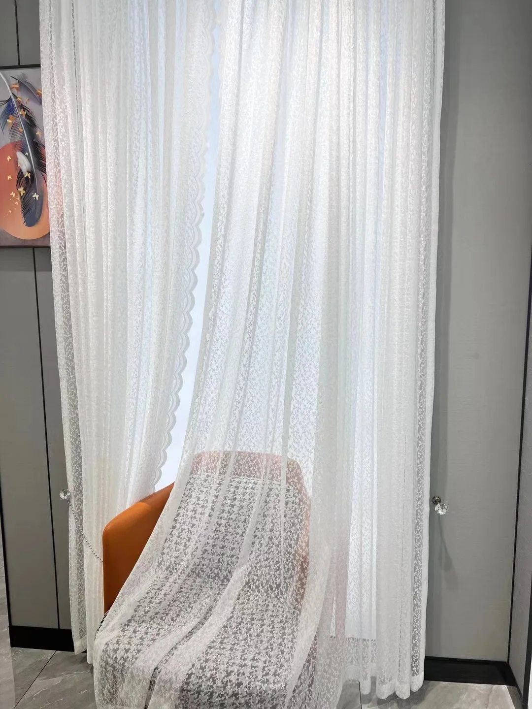1PC Warp Knitted Starry Sky Modern Minimalist Window Screen Princess Curtain Princess Lace Screen 3