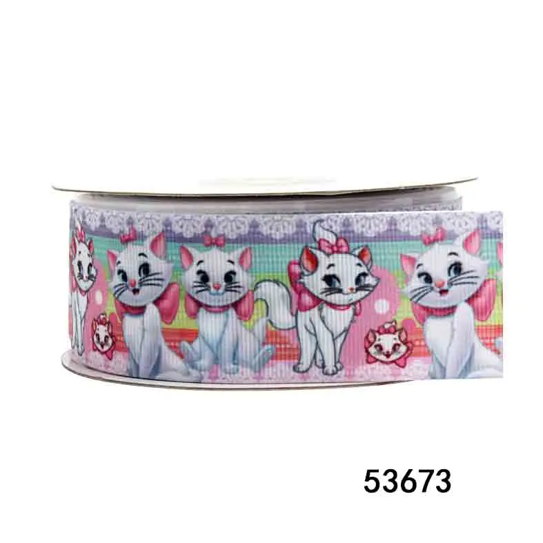 디즈니 Grosgrain 리본 푸우 마리 고양이 DIY 25mm 10 야드 활 공예 용품 장식 재료