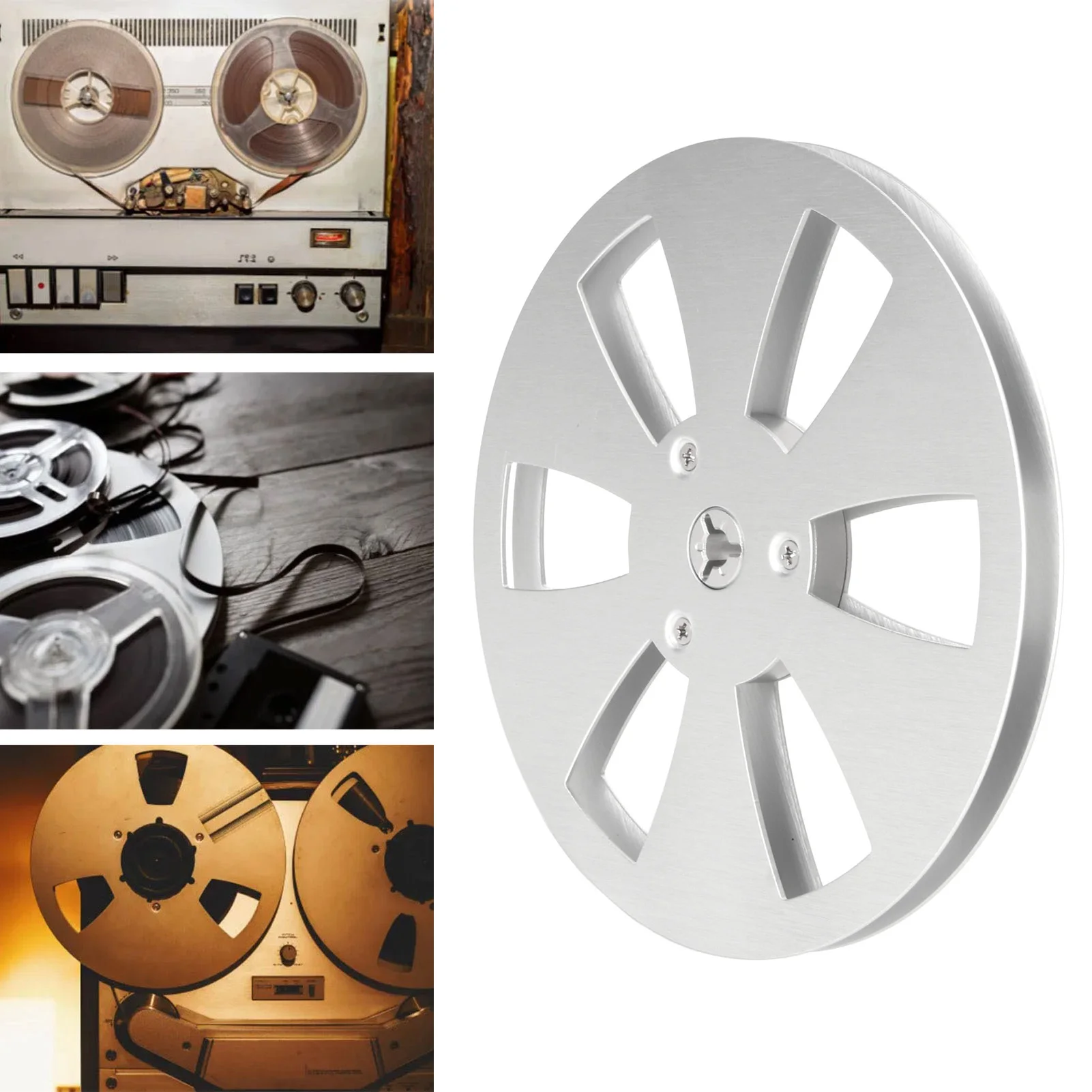 1/4 7 Inch Empty Reel Aluminum Alloy 6 Hole Open Reel Sound Tape Empty Opening Machine Part 6 Hole Tape