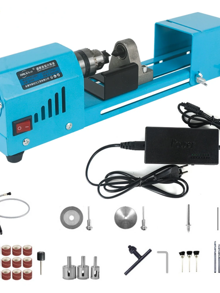 

150W Electric Wood Mini Lathe Beads Grinding Polisher and Polishing Beading Machine DIY Woodworking Buddha Pearl Lathe Machinery