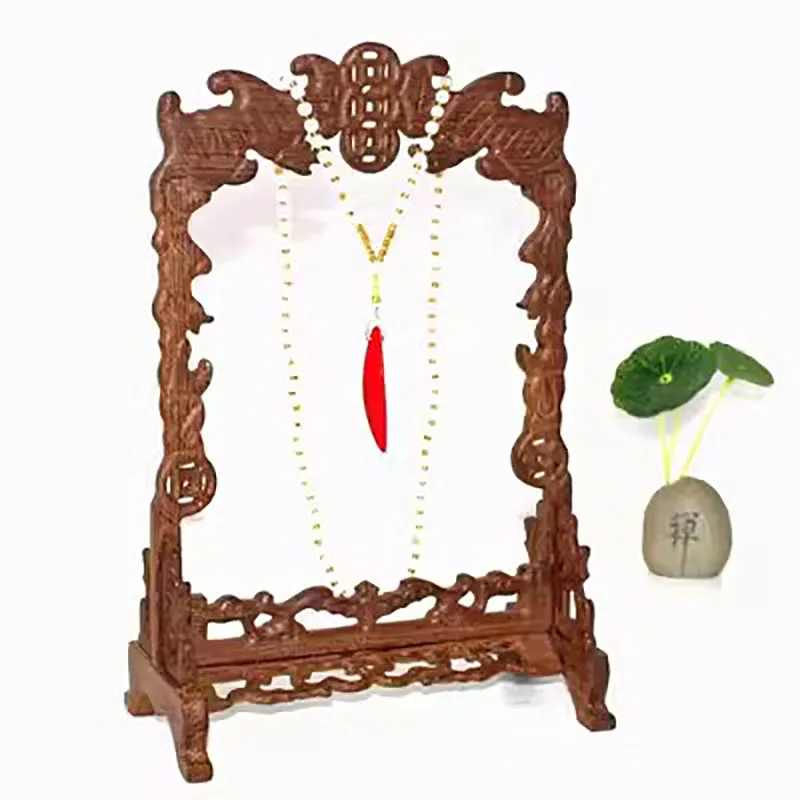 Red Wood Carving Hanging Rack, Jewelry Display, Jade Ware, Ornament, Decoration