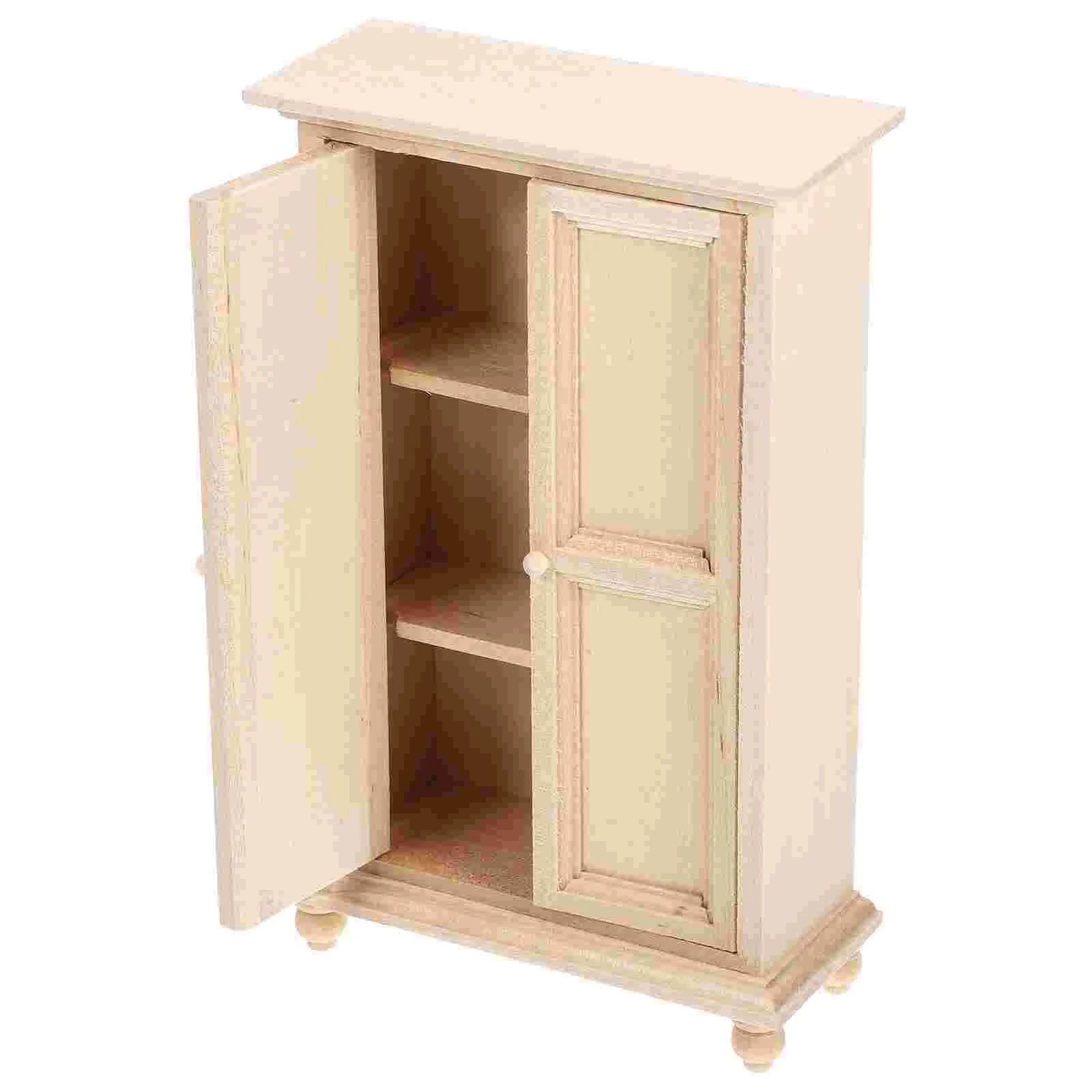 

House Furniture Layout Prop Cabinet Model Wardrobe Mini Wooden Adorn Storage