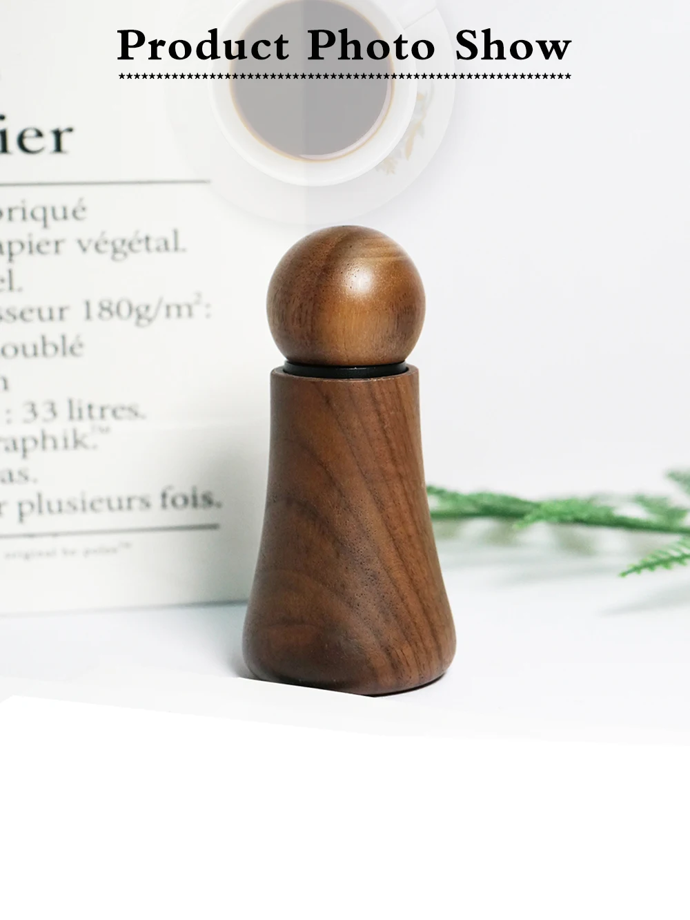Description Picture 3 of itemCoffee Stirrer Needles Espresso Distribution Tools Natural Walnut Wood Handle With Stand WDT Tool