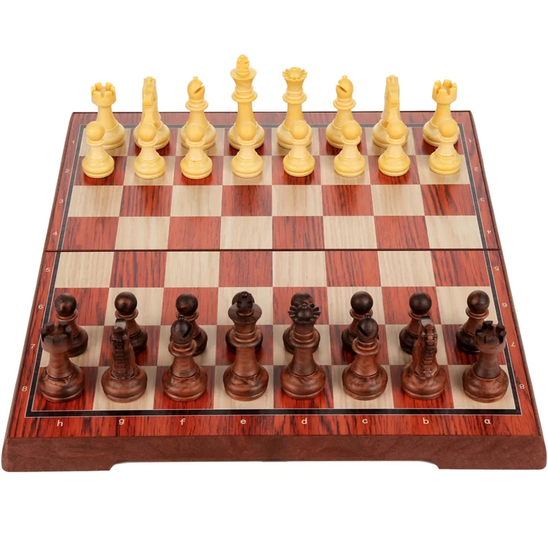 Chess Magnetic Children's Competition Training Special Chess, Wood Plastic Portable Small Folding Board, 24x21cm