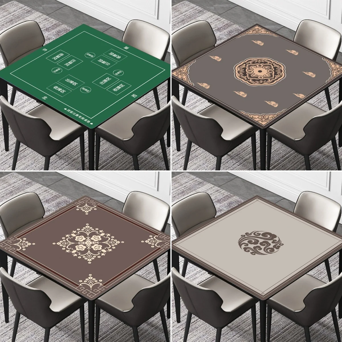 Tapis De Mahjong En Daim – 80x80 Cm – Antidérapant Double Face – Livré Avec Sac De Rangement – Pour Jeux De Cartes, Plateau Et Poker