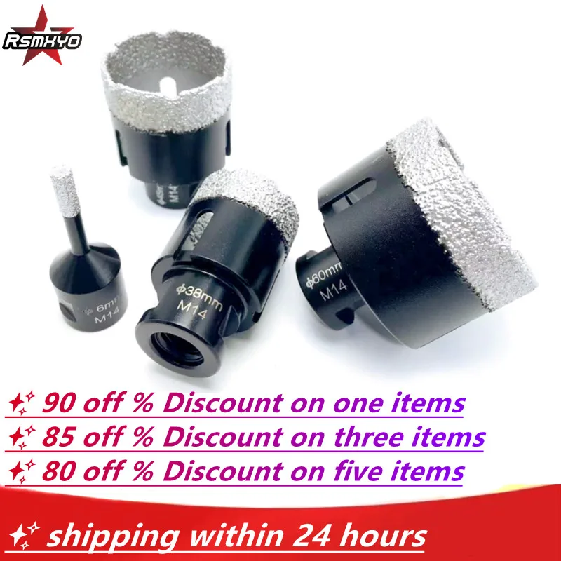 M14 Thread Dry Vacuum Brazed Diamond Drilling Core Bit Porcelain Tile