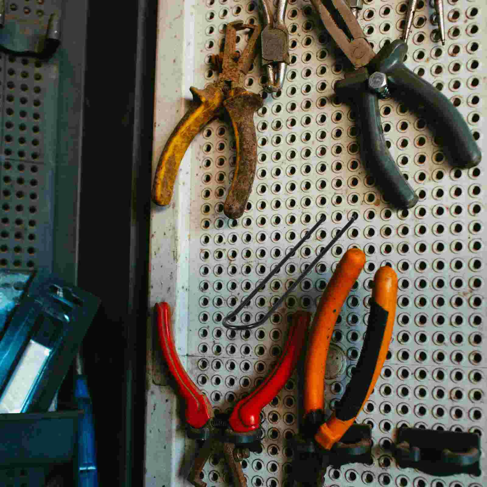 10 Pcs Peg Board Hook Pegboard Pliers Holders Supermarket Hooks Screw Driver Organizers Loop Stainless Steel Jewelry Drill